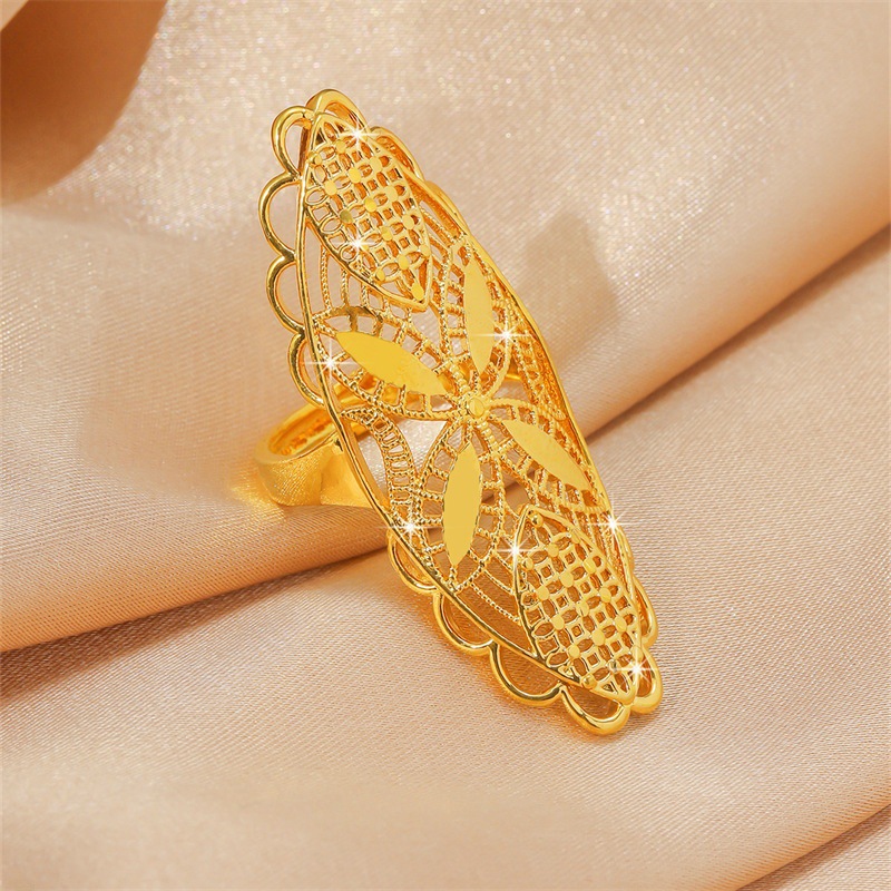 Anello in oro sabbiato per donna, non sbiadisce per lungo tempo, design avanzato di nicchia, gioielli all'ingrosso con anello aperto femminile placcato in oro e rame transfrontaliero_voghion.com