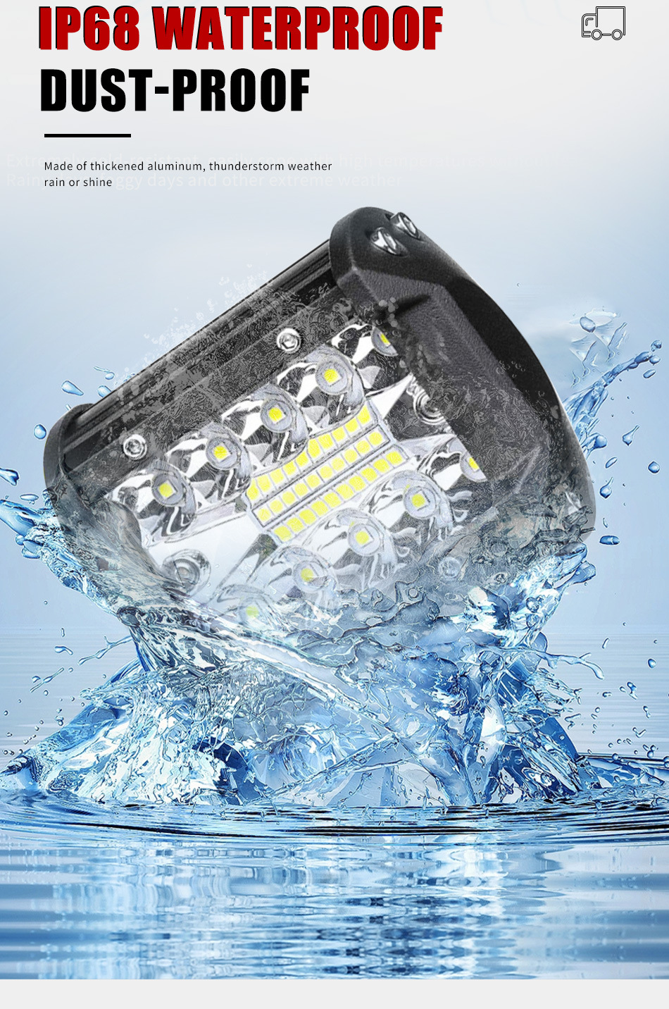 Factory wholesale 60W automotive LED work light trinocular model 4inch off-road modified car light external auxiliary inspection light
