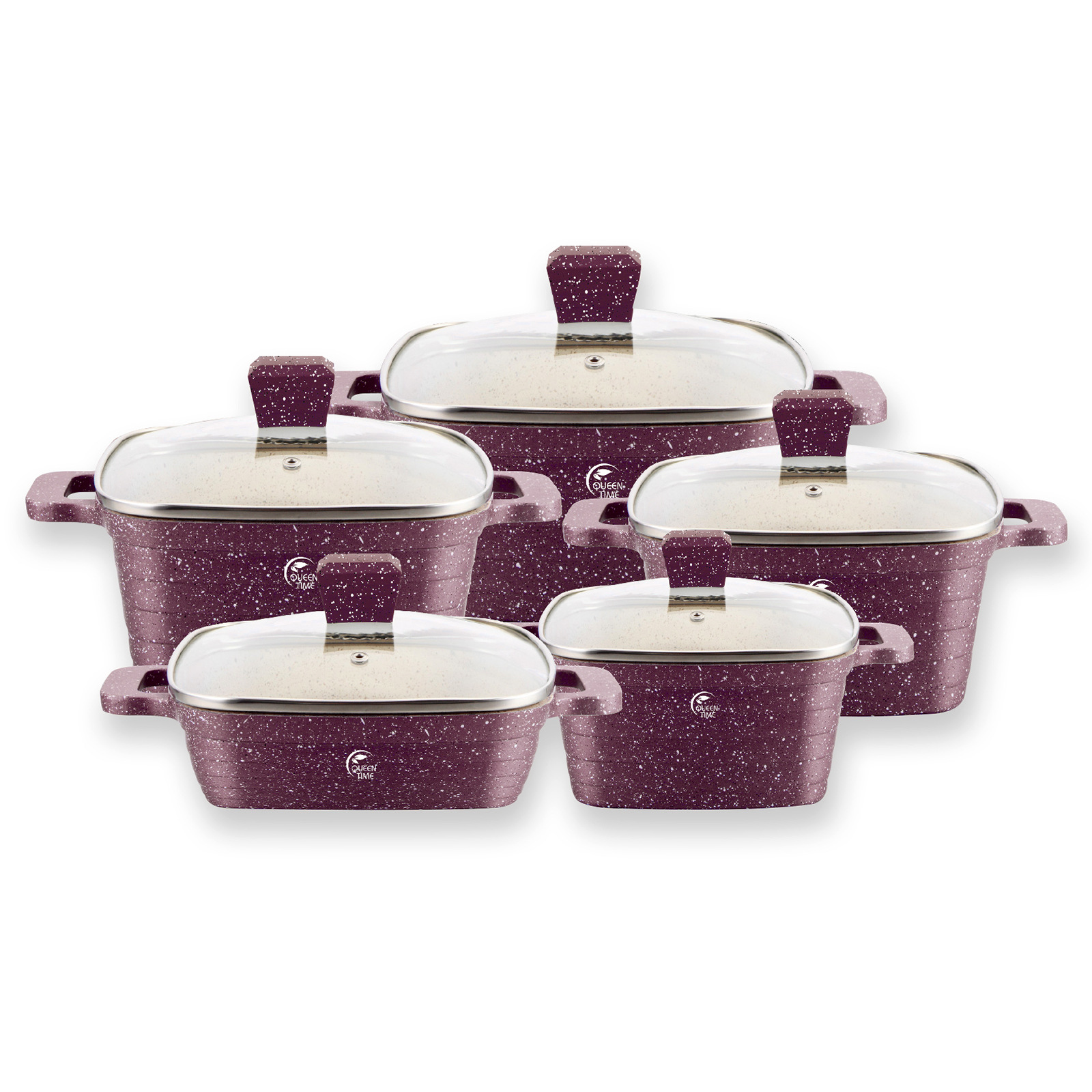 FUENTE Fábrica Comercio exterior olla cuadrada horizontal mármol fundición olla de sopa 24/28/32cm