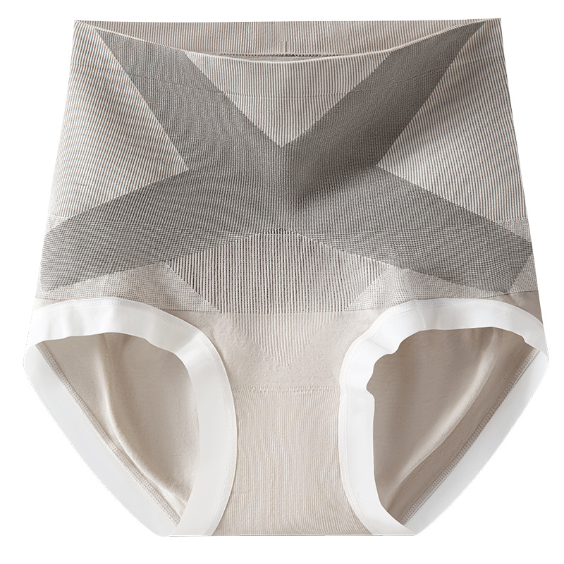 Línea de cintura cruzada, cintura alta, abdomen sin costuras, calzoncillos de cadera, barriga, entrepierna antibacteriana 10A, calzoncillos de plástico ligero para mujer