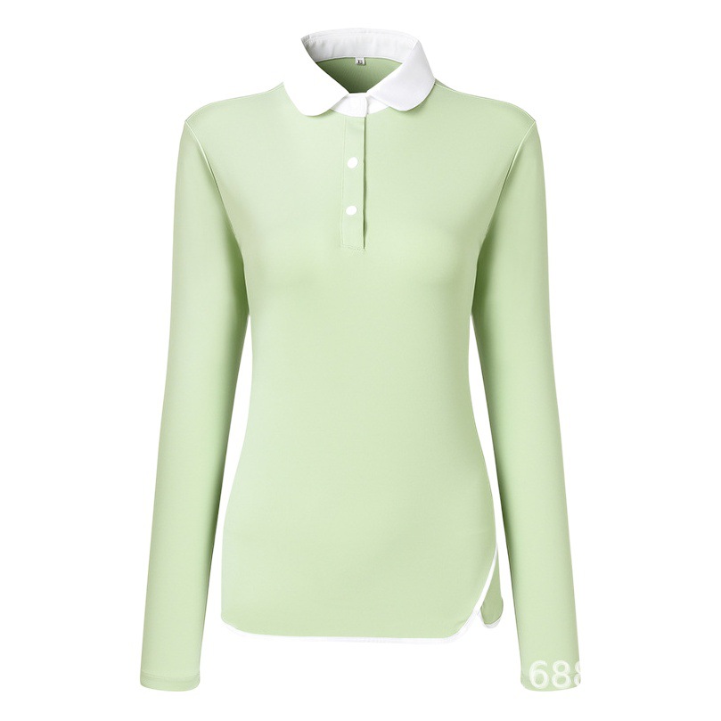 Golf Clothing Women's Spring and Autumn Long-Sleeved Polo Slim-Fit Golf Clothing Breathable T-Shirt Quick-Drying