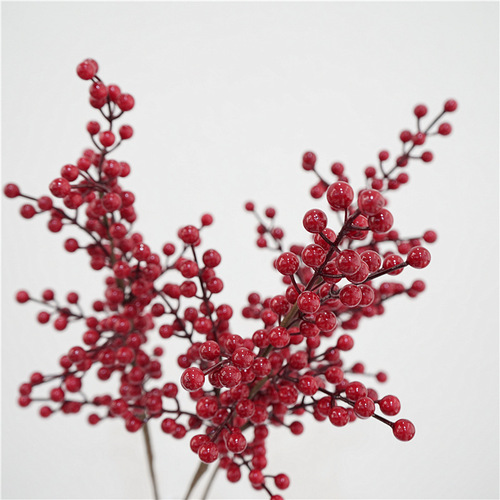 Fortune Fruit Living Room Decoration Hotel Lobby Large Floral Artificial Flower Berry Red Fruit Front Desk Decoration Artificial Flower Wholesale