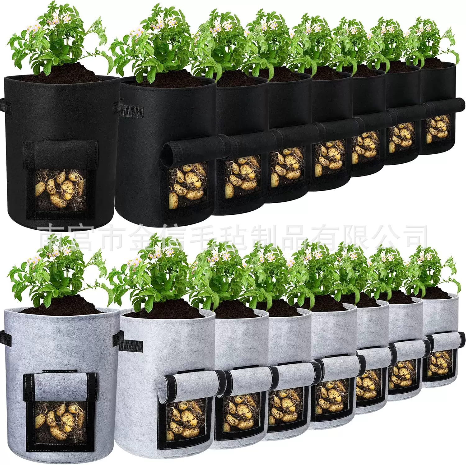 跨境毛毡种植袋加厚无纺布土豆种植桶保温透气环保多种蔬菜育苗袋