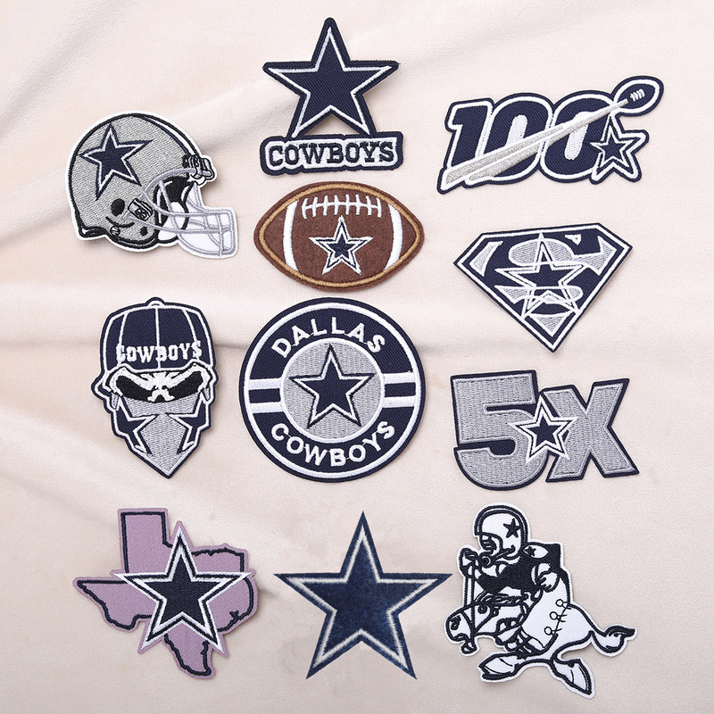 Nfl Professional Rugby Team Logo Cross-Border Best-Selling Embroidered Cloth Patch Sports Cowboy