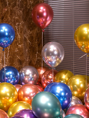Metallic Color Balloon Decorations for Shopping Mall Event, Moving-in Grand Opening, Children's Birthday Scene Decoration, Luxury and Thick Latex