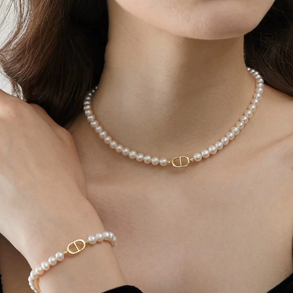 July Jewel пресноводный маленький жемчуг 4-5 мм Ожерелье браслет пряжка модная универсальная цепочка на ключицу в Корейском стиле для женщин