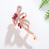 Broach new Korean rhinestone chest flower color -plated alloy female clothing accessories manufacturer spot brooch cross -border