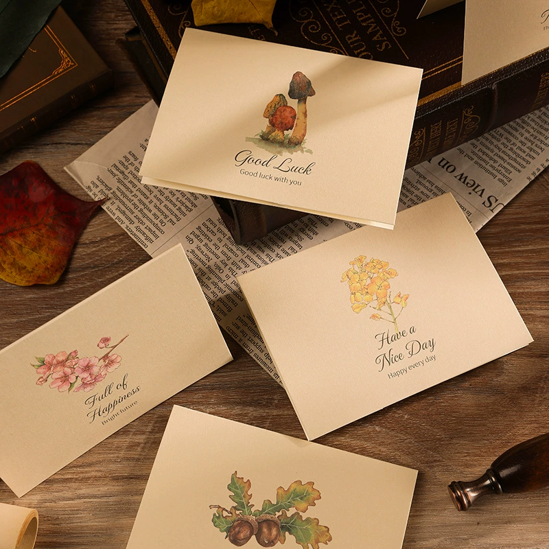Китайский стиль новый цветочный язык поздравительная открытка Ye Yu благословенная карта ретро благодарение Рождество день рождения складная благодарственная карта