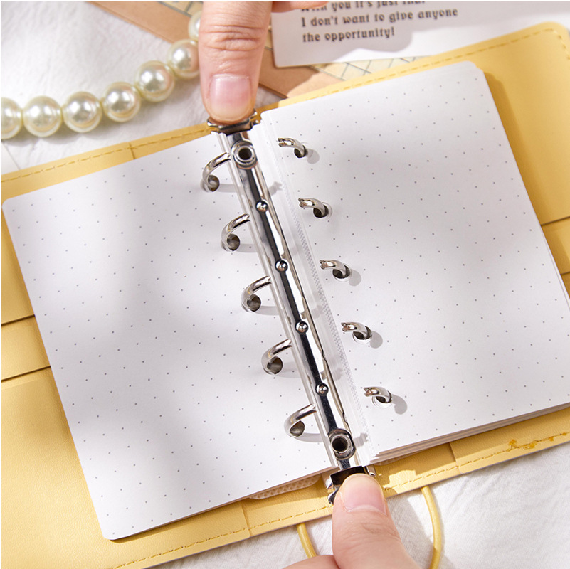 Recoger M5 hojas sueltas libro de cuentas manual, cromatografía de respiración, estilo de color fresco, notas, notas, notas de base, libro de cuentas manual