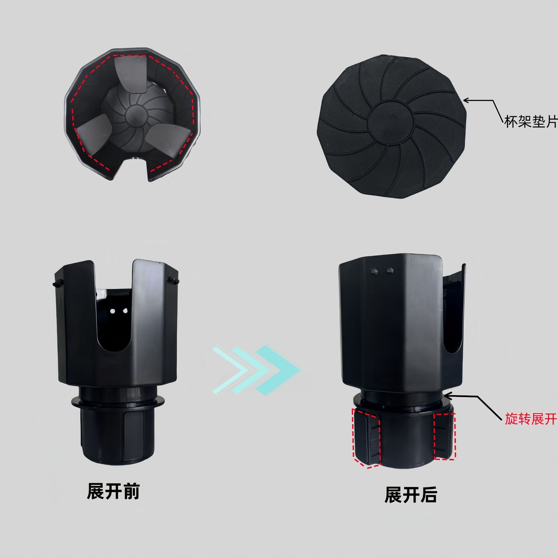 Car Water Cup Holder Multifunctional Water Cup Limiter Car Large Diameter Cup Holder Tray Storage Rack Beverage Cup Holder