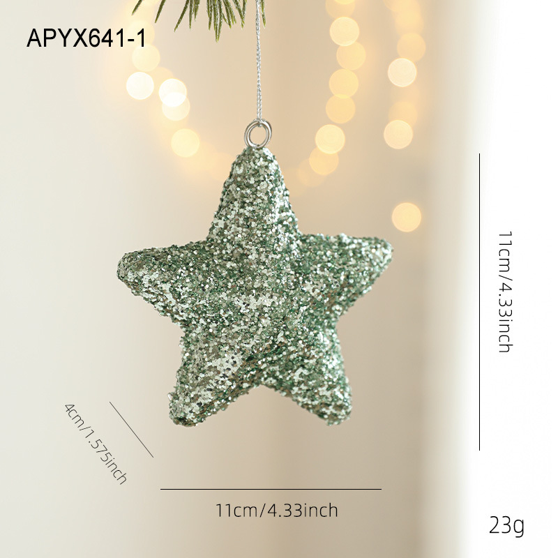 Nueva espuma verde bola de Navidad colgante de sexo opuesto polvo brillante polvo adhesivo árbol de Navidad colgante bola decoración colgante diseño