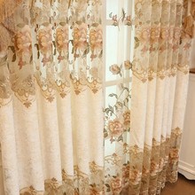 高档窗帘欧式镂空绣花刺绣客厅轻奢奢华大气简欧雪尼尔窗帘布纱帘