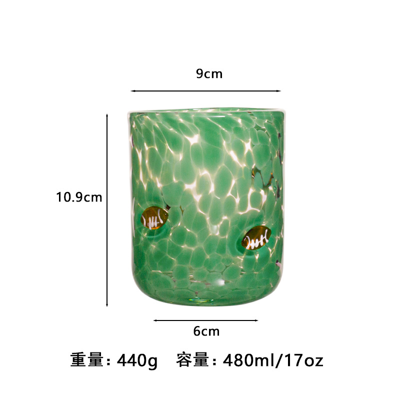Tazas de vidrio de color hechas a mano, tazas de adhesión en caliente, tazas de cera gruesas, tazas de cristal abiertas, tazas al por mayor