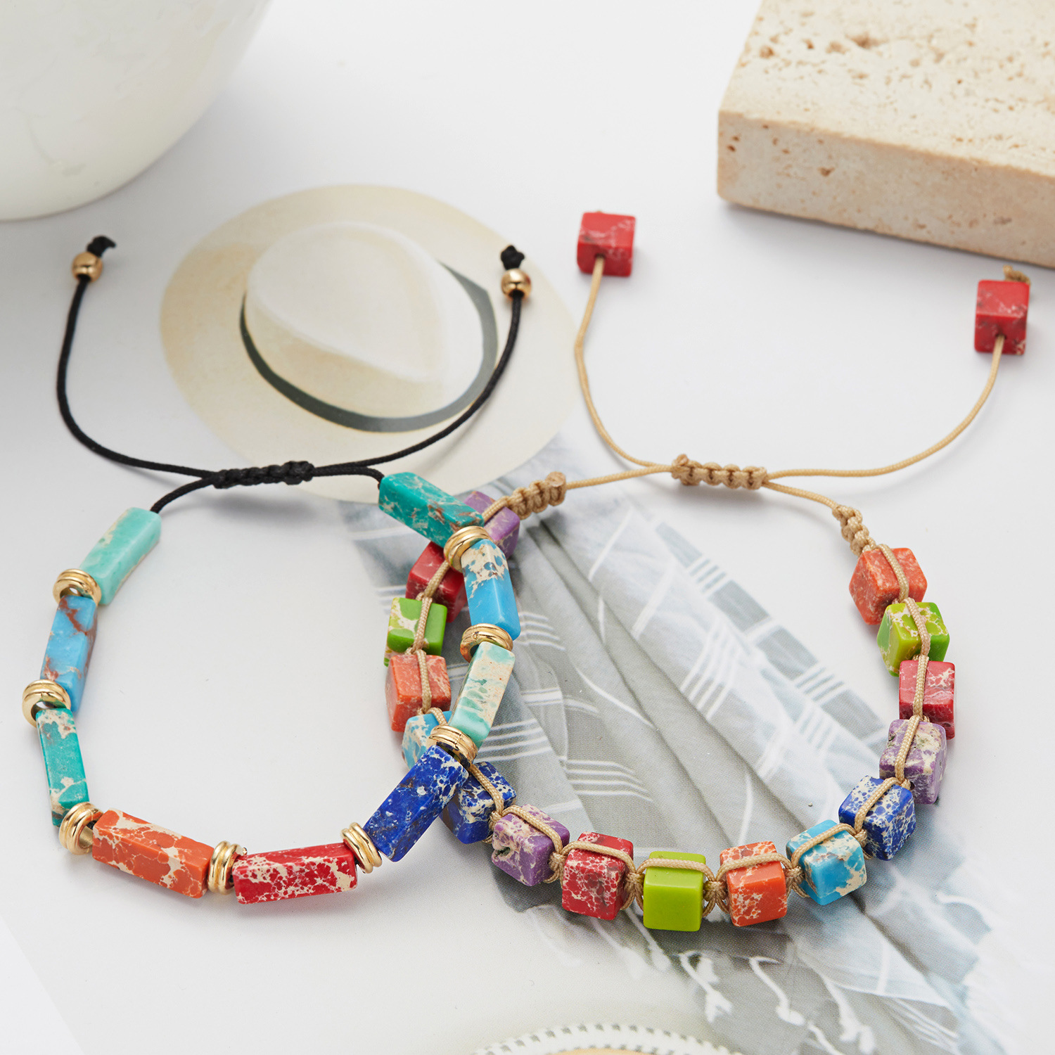 Fashion Geometric Mixed materials Knitting Bracelets