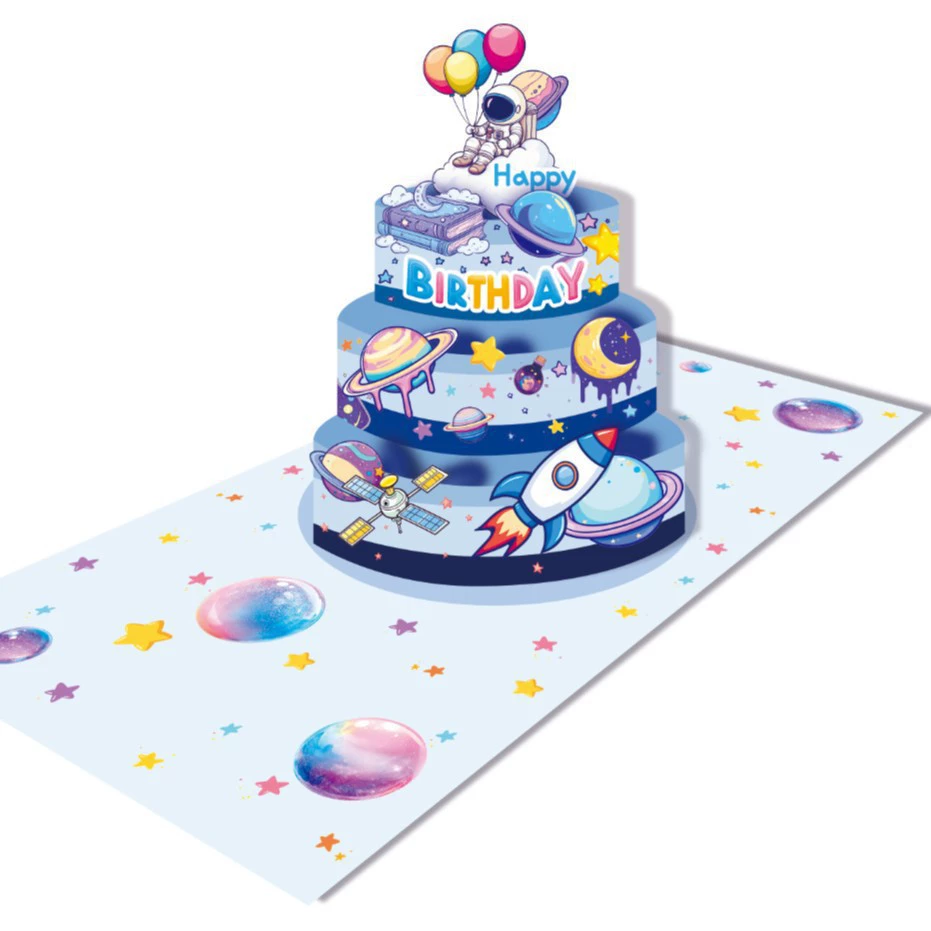 Кросс-граничная платформа Amazon TEMU: персонализированная 3D-стерео открытка с музыкой для дня рождения, высококачественная поздравительная открытка