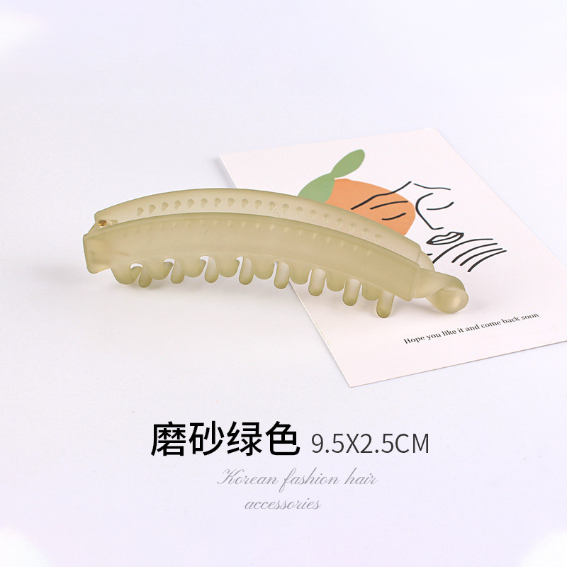 工場直販 日韓人気 フロスト加工 新品 ワンワードヘアクリップ レトロ風 万能 透明カラー ポニーテールヘアクリップ ヘアアクセサリー|undefined