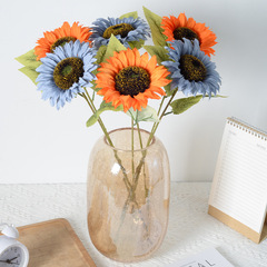 Artificial single-stem sunflower and sunflower blooms—perfect for home, hotel, office, and indoor decor; also great as photo props.