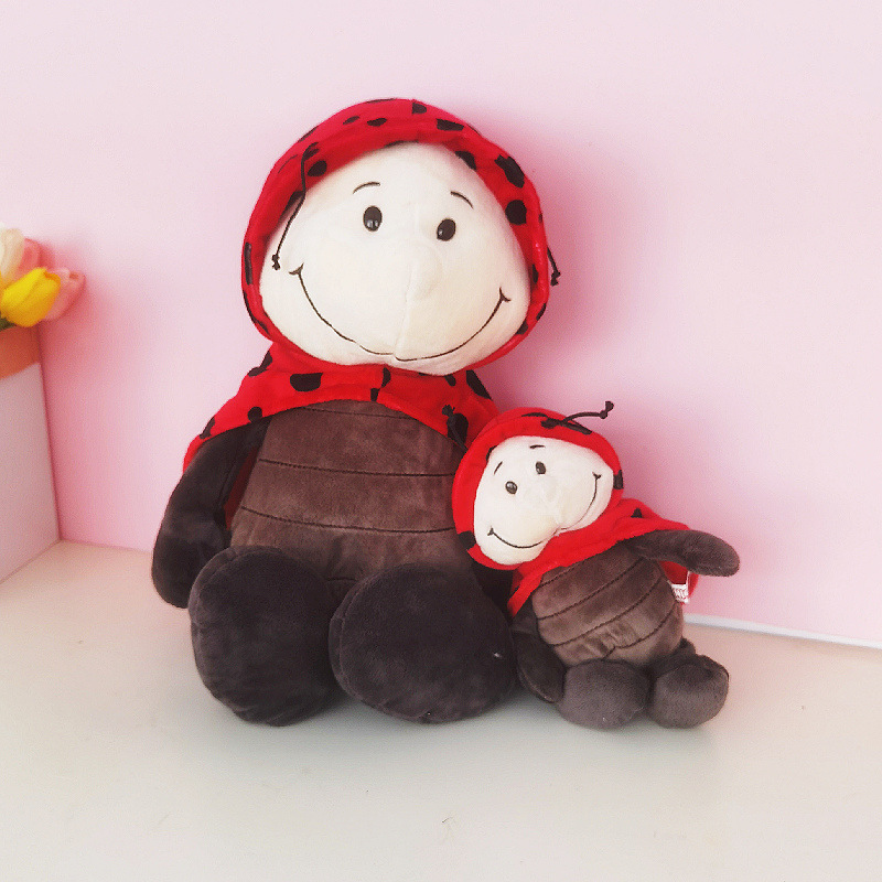 Lindo escarabajo de siete estrellas mariquita muñeca tortuga juguete de peluche niños muñeca insecto muñeca al por mayor a la frontera