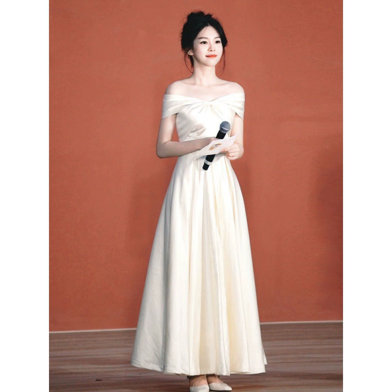 Ведущий платье белое вечернее платье платье