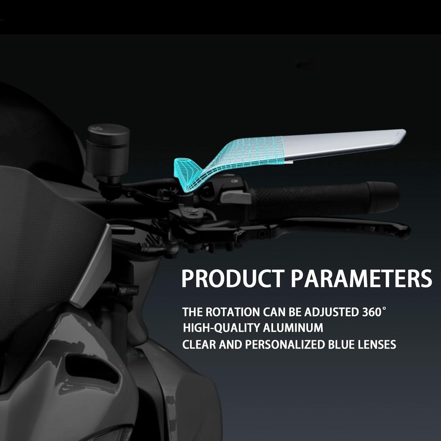 New Modified Fixed-Wing Rearview Mirror Holder Motorcycle Folding Reflector Aluminum Alloy Reversing Universal Mirror