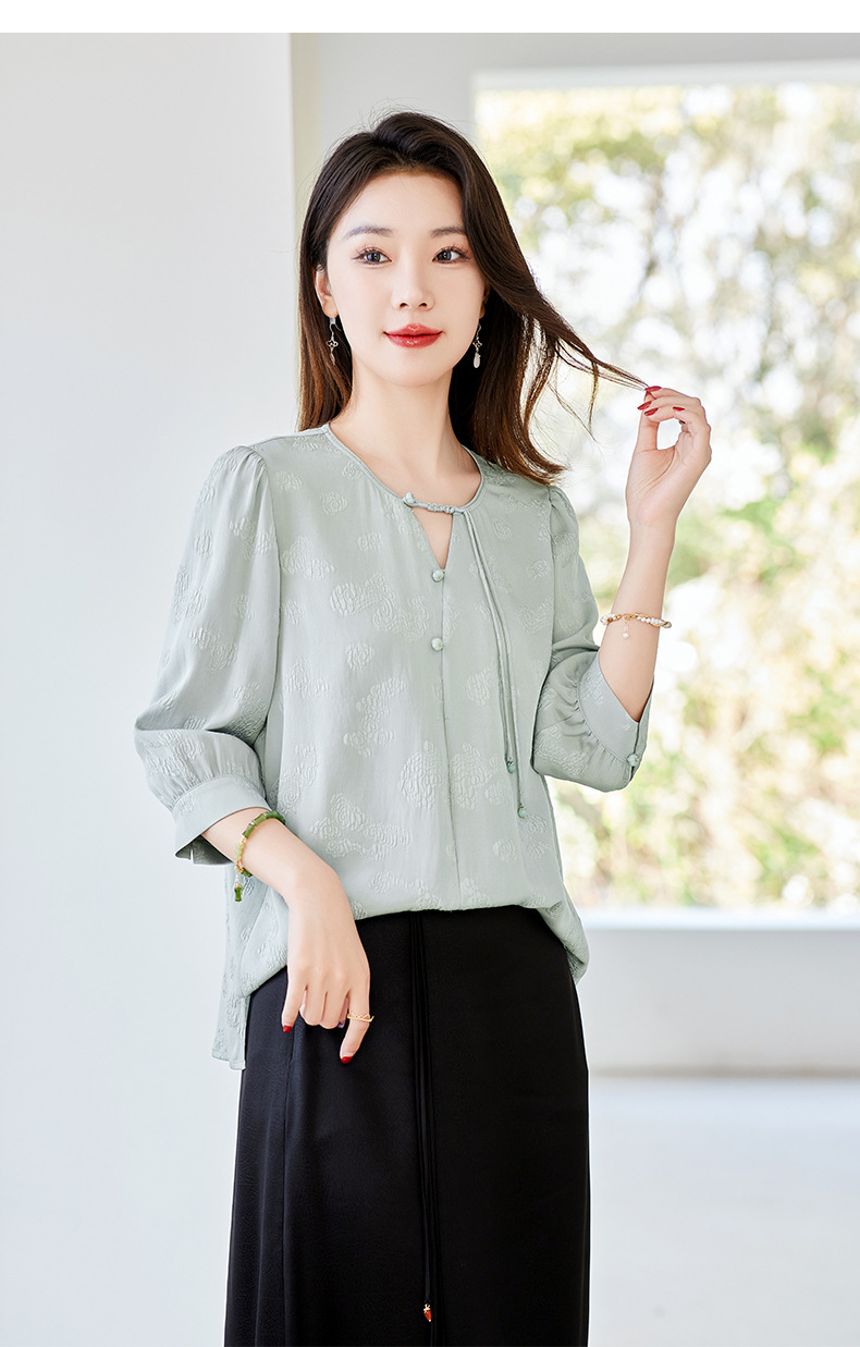 C7471 3380K ÁO SƠ MI NỮ HANTDNG MÙA HÈ HỌA TIẾT HOA THỜI TRANG NỮ LỤA TƠ TẰM G06 SẢN PHẨM MỚI