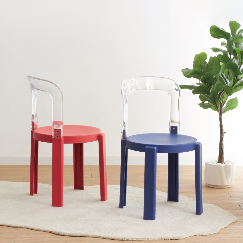 Medieval Style Nordic Light Luxury Dining Chair Home Restaurant Living Room Simple Backrest Chair Leisure Chair Acrylic Rey Chair