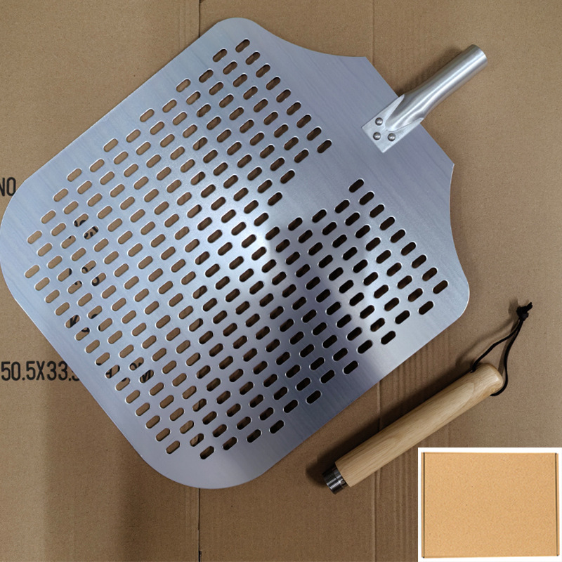 Pala de pizza de stock del fabricante, pala de aluminio, pala de pastel, mango de madera desmontable, fuga 12/14/16 pulgadas, transferencia de horneado, pala de pizza image 37
