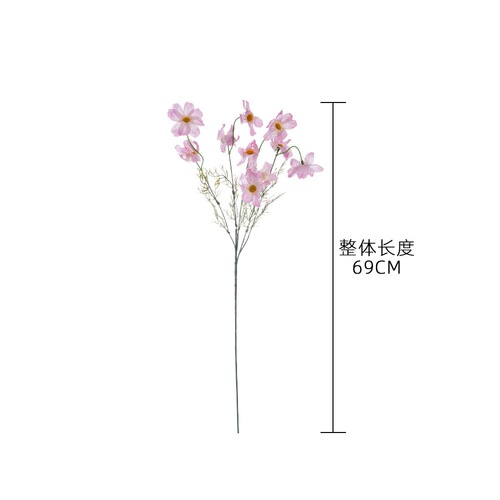 Factory Wholesale Cosmos 10-Bud Gerbera Daisy Artificial Flowers for Foreign Trade, Home Decor, and Wedding Fake Flowers – DY-435