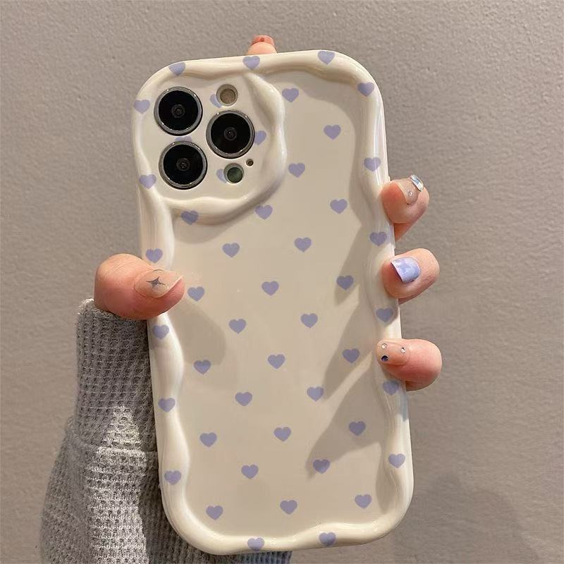 Pantalla completa amor púrpura para iPhone 16 funda para teléfono móvil Apple 15 nuevo 14pro Japón y Corea del Sur 13/12 estilo caliente 11