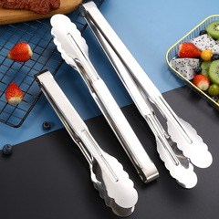 不鏽鋼食品夾子梅花夾家用廚房餐廳食物夾烘焙麵包夾烤肉夾牛排夾