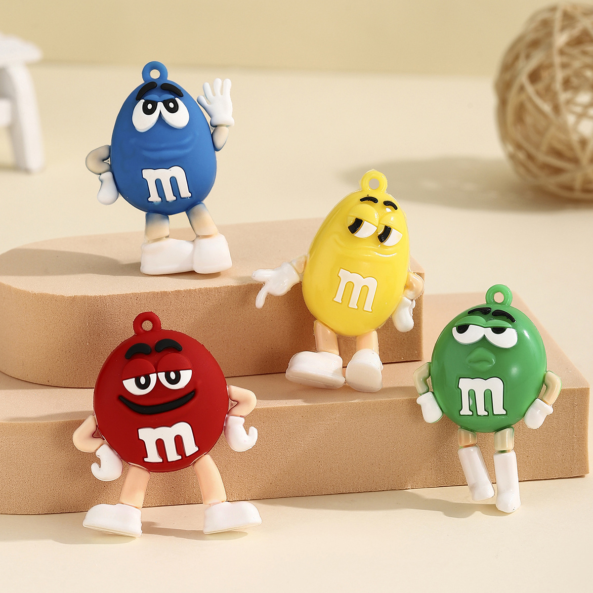초콜릿콩 캐릭터 PVC 키링 펜던트 가방 장식 DIY 부자재