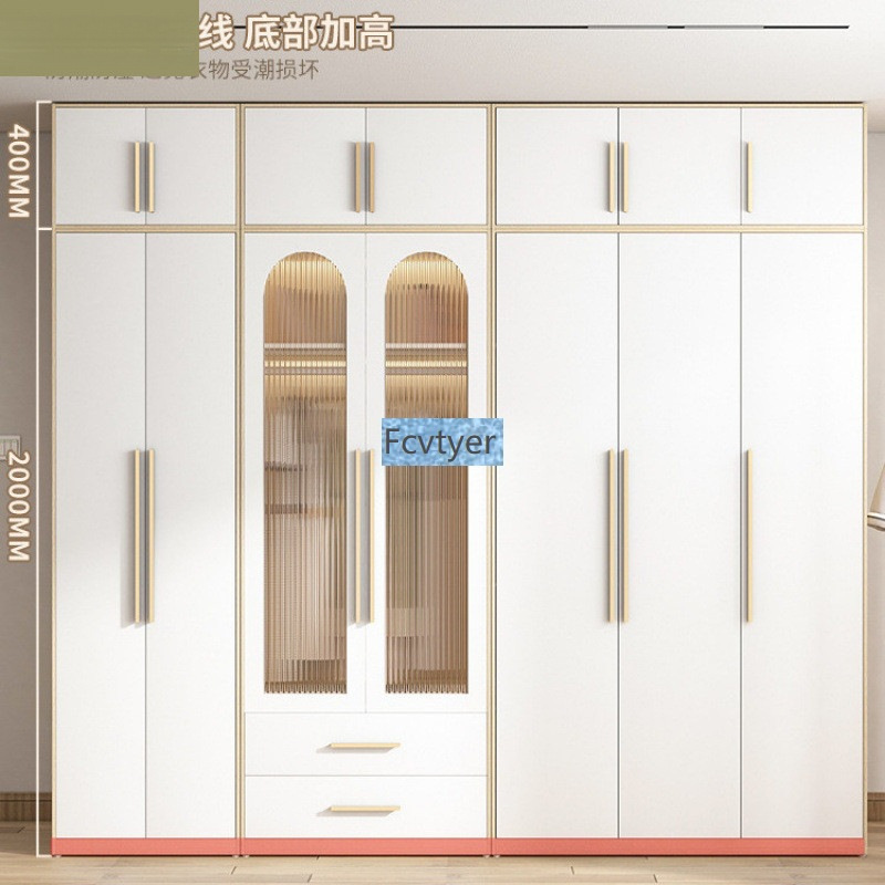 Langyu Jia Storage Cabinet Steel Storage Cabinet Living Room Home Wardrobe Wardrobe Small Apartment Balcony with Drawer Bedroom