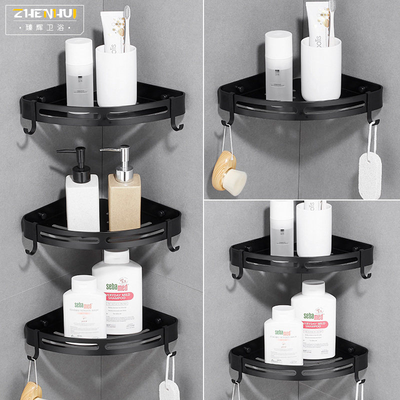 Estante de almacenamiento de inodoro de baño de aluminio de espacio libre estante de almacenamiento de trípode de inodoro estante de esquina de baño montado en la pared