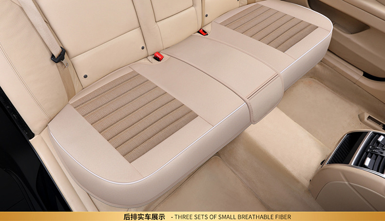 Car Seat Cushion Linen Universal for All Seasons New Three-Piece Set Manufacturer Car Seat Cushion Front and Passenger Square Cushion