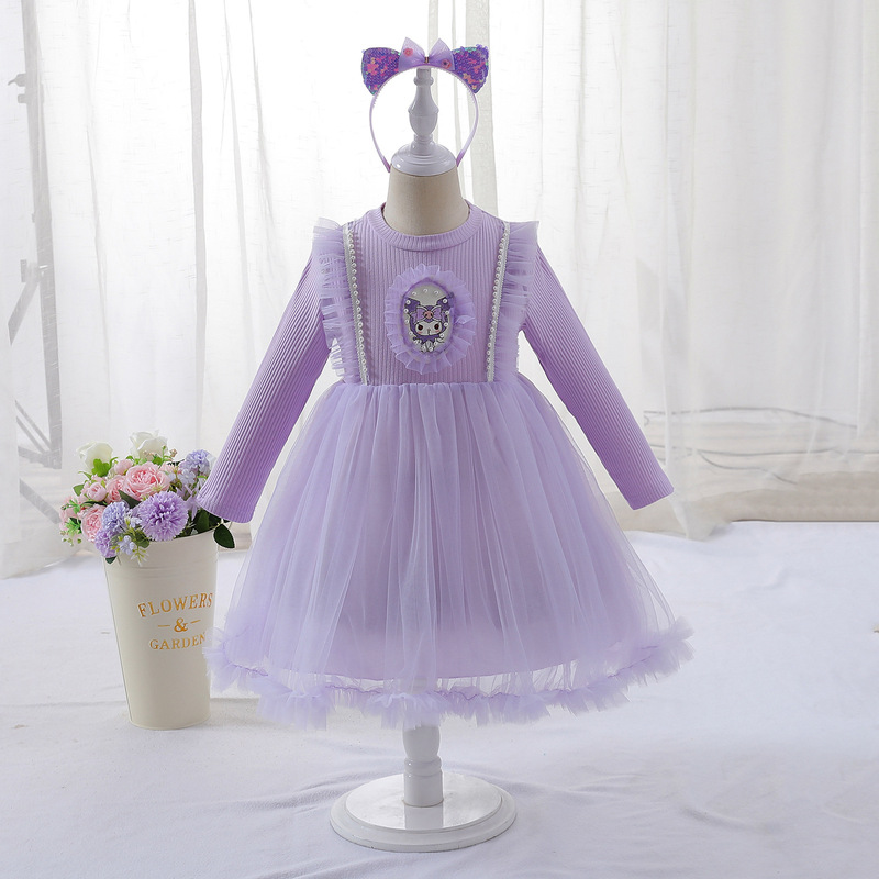 Kuromi Girls' Dress Spring and Autumn 2025 Winter New Style Children's Princess Dress Autumn 2026 New Style