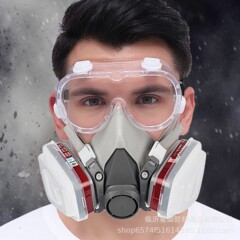 跨境贴标半面罩农药喷漆毒气化工火山甲醛装修防尘毒消防防毒面具