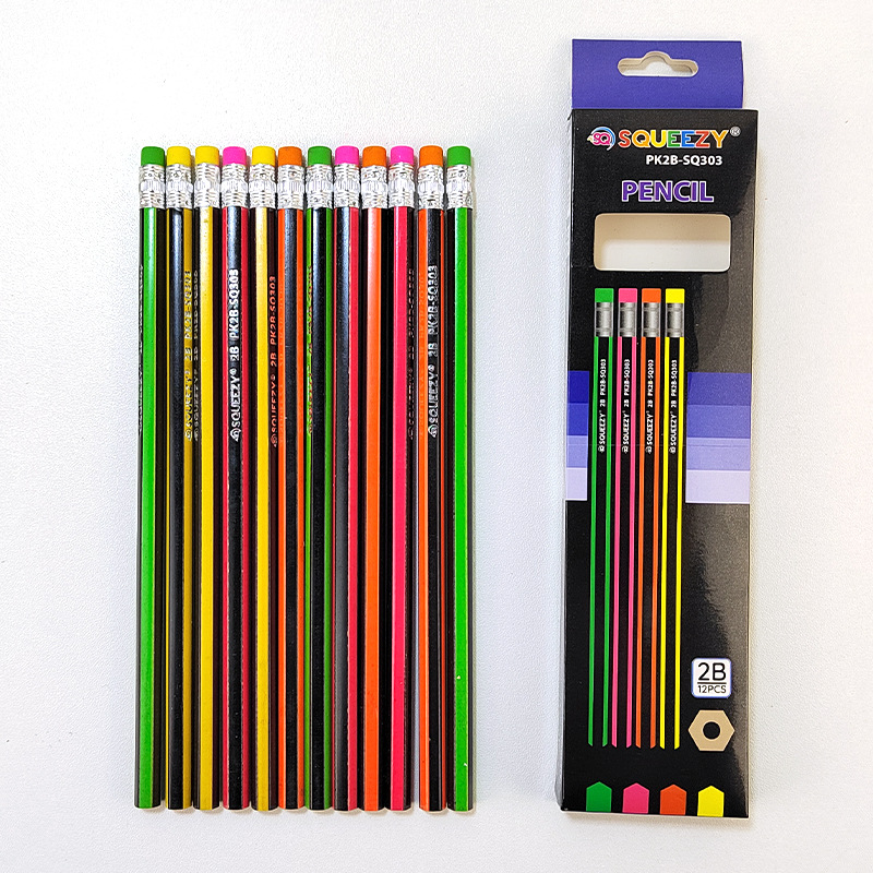 Dibujar 2b lápiz para estudiantes y niños, cinta de escritura, goma, varilla hexagonal, pincel de dibujo, suministros escolares, papelería al por mayor