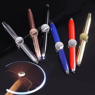 Cyber Celebrant Fingertip Gyro Ballpoint Pen Multifunctional Rotary Luminous Decompression Pen Creative Lamp Metal Finger Gyro Pen