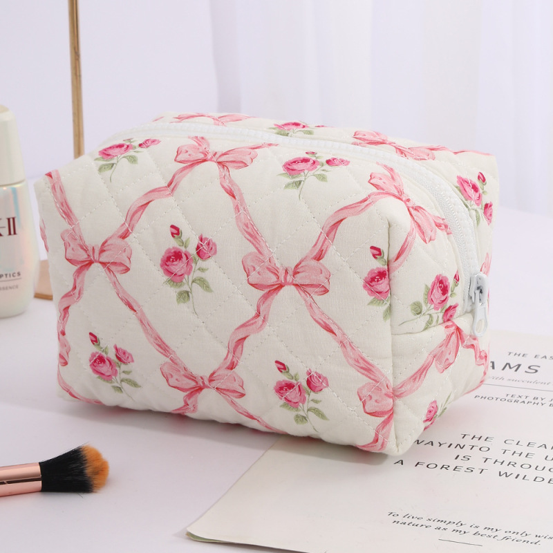 アップグレードモデルの砕花化粧バッグ大容量高級感宮廷風キルティング収納バッグ携帯用柔らかいハンドバッグバッグ|undefined