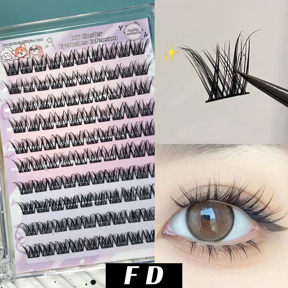 Transfronterizos densos FD gran capacidad pestañas libro gripe monoclúster estilo europeo y americano simulación perezosa auto injertado pestañas falsas