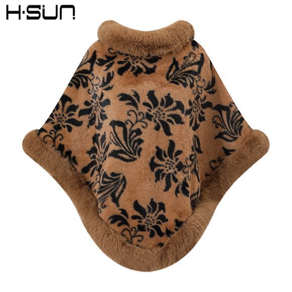 Capa tipo chal de otoño e invierno 2026, nueva bufanda de piel sintética de conejo, abrigo de punto para mujer, prenda exterior holgada y versátil. image 85