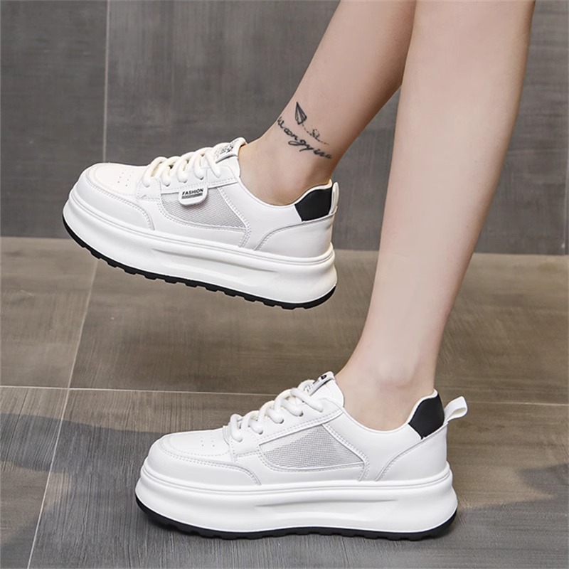 Zapatos de papá de suela gruesa para mujer 2025 primavera nuevo estilo salvaje, ligero y transpirable, súper fuego, deportes, zapatos de ocio, zapatillas de deporte