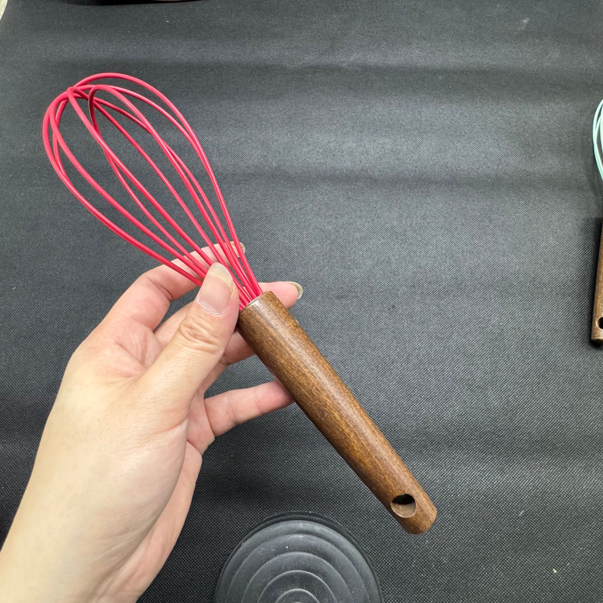 Silicone Manual Egg Beater With Stainless Steel Handle Tool_voghion.com