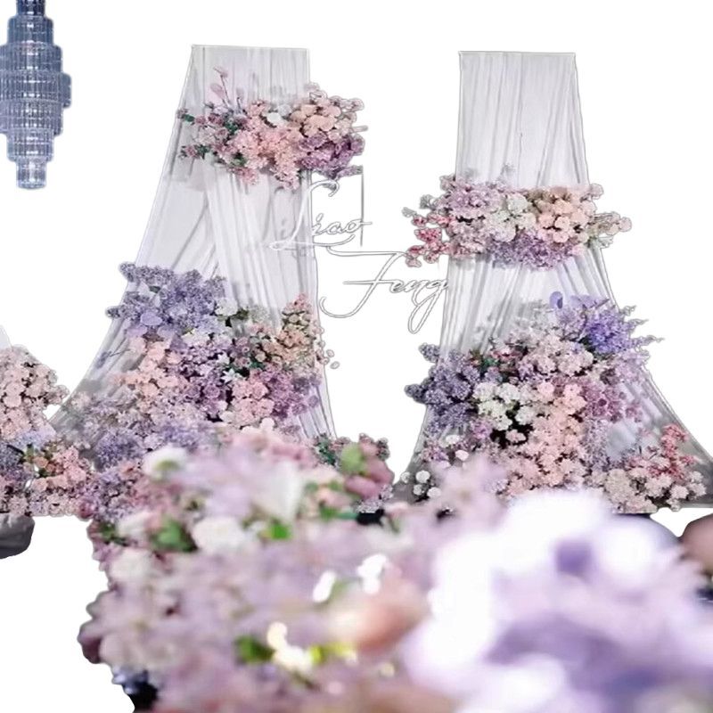 Tela de seda de leche de boda Tela elástica de doble cara Sala de bodas Tela de techo Tela decorativa de gasa de escenario de boda