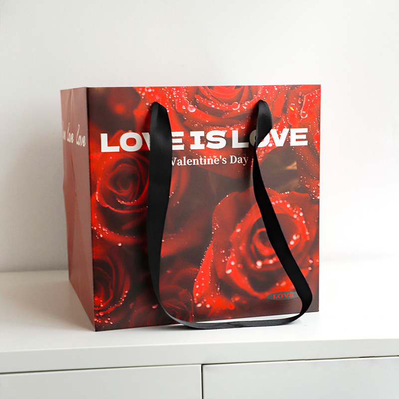 Huaxi suave bolsas de rosa materiales de embalaje de flores de regalo cuadrado de San Valentín bolsas de regalo de flores