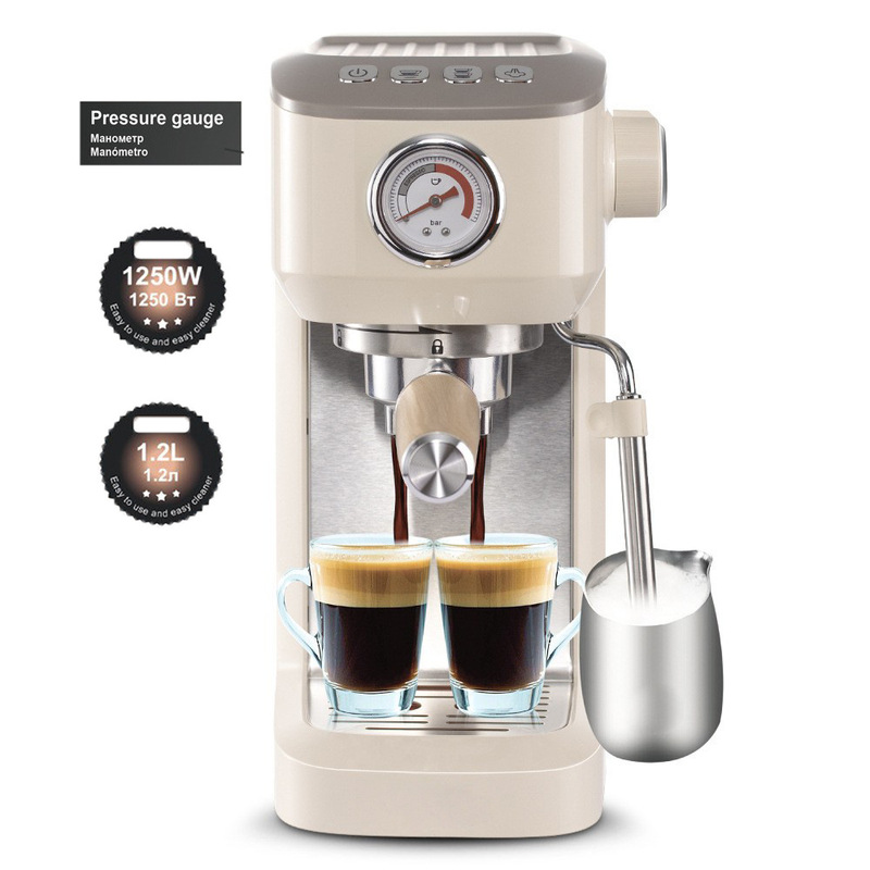 European Standard Semi-Automatic Coffee Machine Concentrated Double Pressure Gauge Hot and Cold Extraction Milk Foam Steam All-In-One Coffee Machine European Standard Semi-Automatic Coffee Machine Concentrated Double Pressure Gauge Hot and Cold Extraction Milk Foam Steam All-In-One Coffee Machine