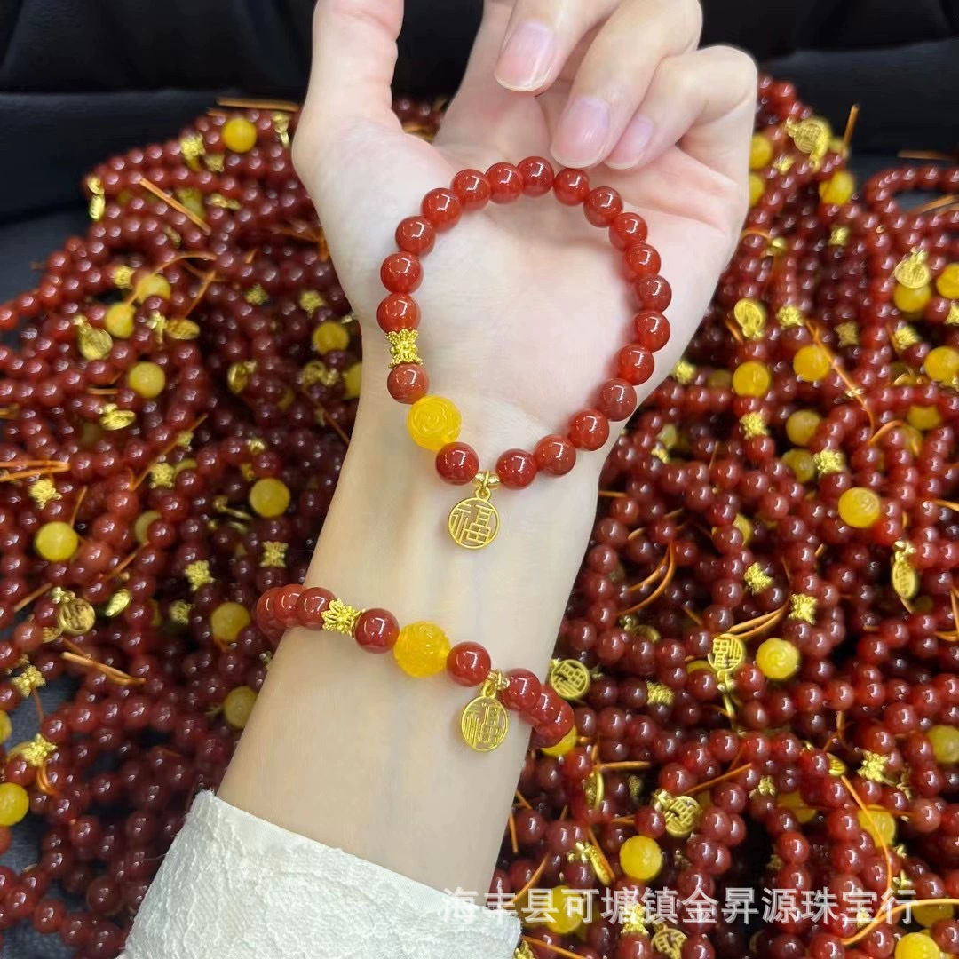 Organic red bracelet wax agate, pendant, wholesale