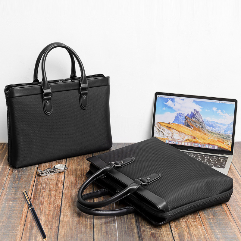Men's Briefcase Business Handbag Guangzhou Bag Large Capacity Conference Bag Waterproof Oxford Cloth Laptop Bag Men's Briefcase Business Handbag Guangzhou Bag Large Capacity Conference Bag Waterproof Oxford Cloth Laptop Bag