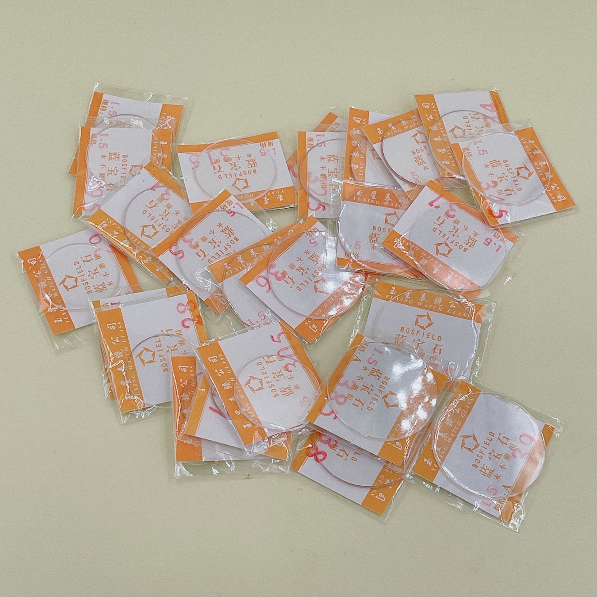 手表配件 蓝宝石1.5厚平面镜片 手表玻璃 表面 表蒙27mm-39mm