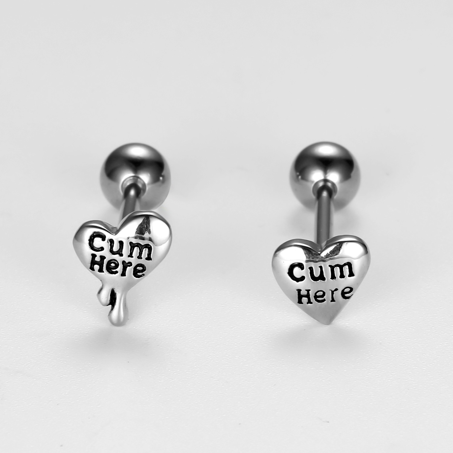 Fashion Letter Heart Shape Stainless Steel Polishing Tongue Nail